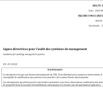 DIS (Draft International Standard) de la norme ISO 19011:2025 – Lignes directrices pour l’audit des systèmes de management.